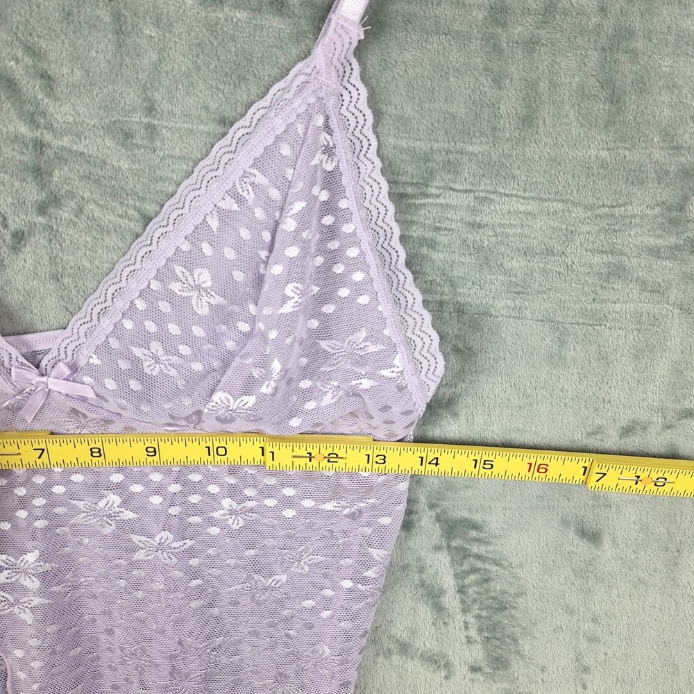 Womens Top Large Purple Fairy Babydoll Y2K Cami Coquette Floral Feminine Sheer - Picture 4 of 7